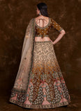 Indian Art Silk Brown Lehenga Set with Thread, Zari & Dori Work