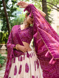 Wine Color Bandhej Printed Tussar Silk Lehenga Choli