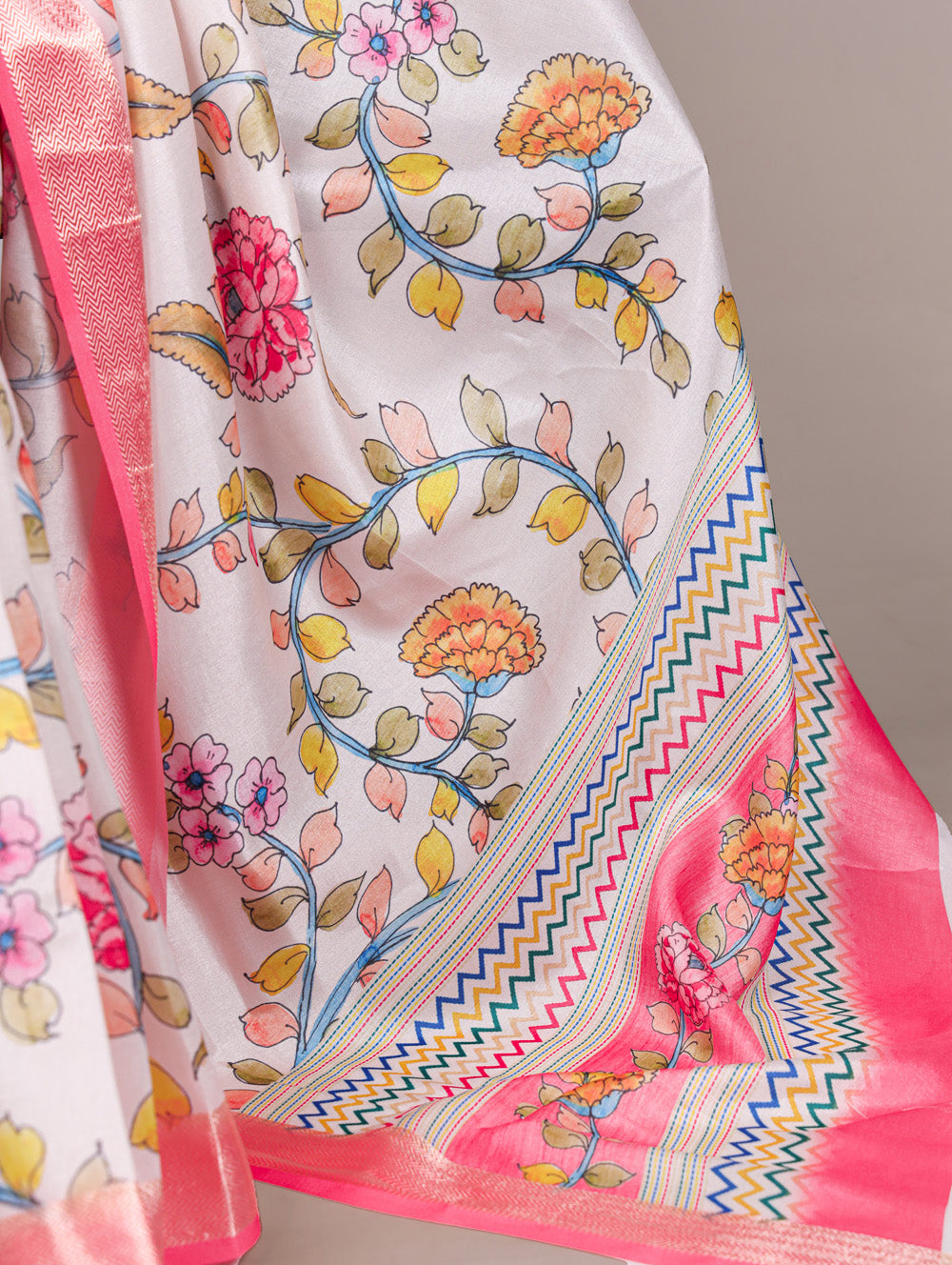 Lightweight premium Tasar silk saree drape