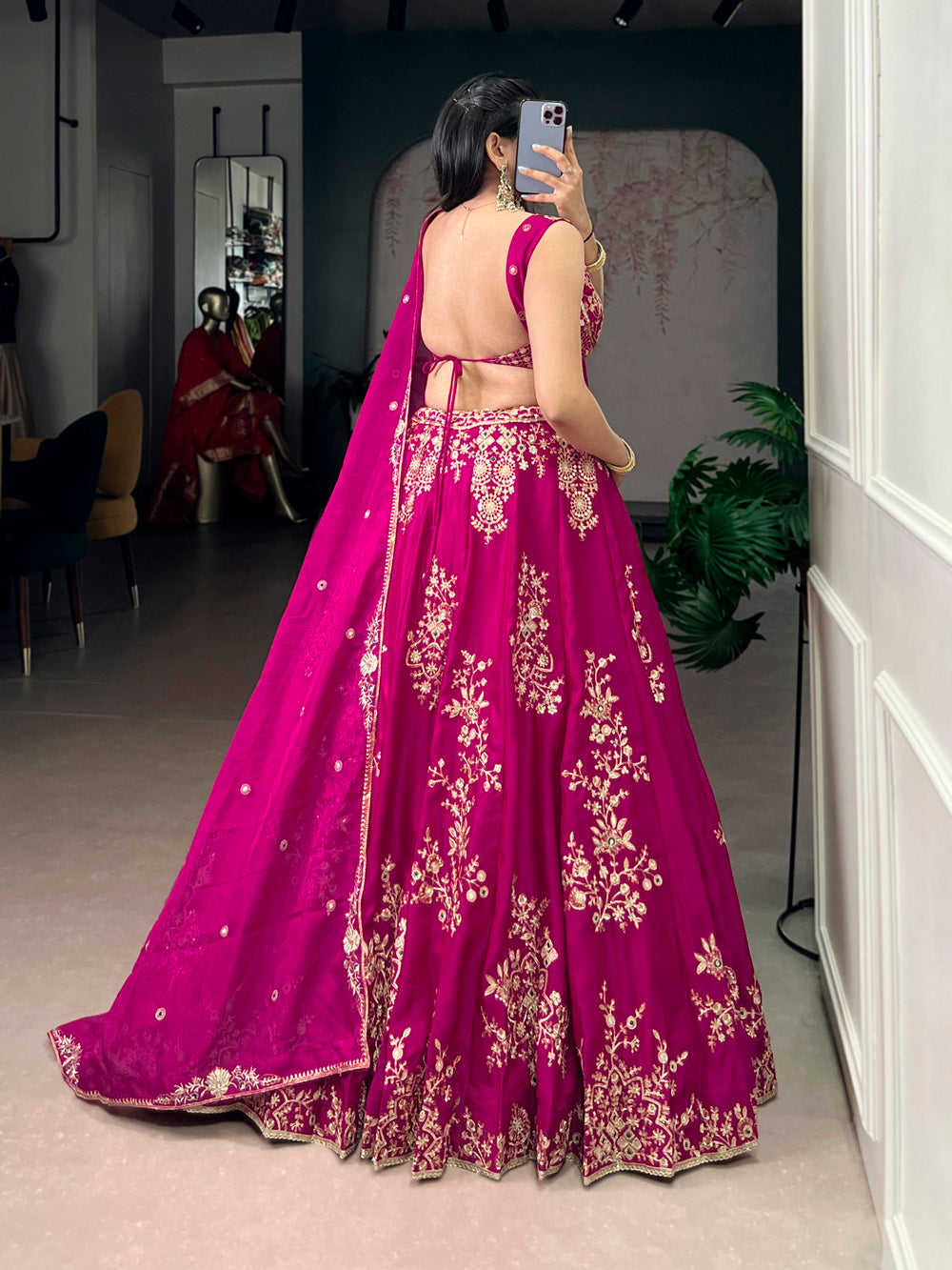 pink designer party wear lehenga