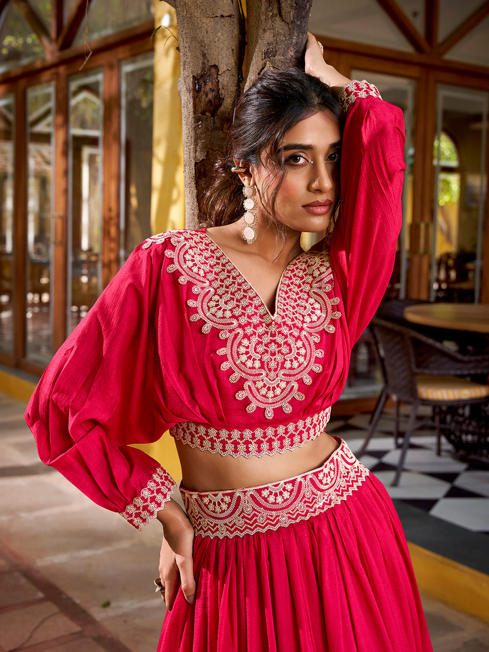 traditional pink lehenga choli