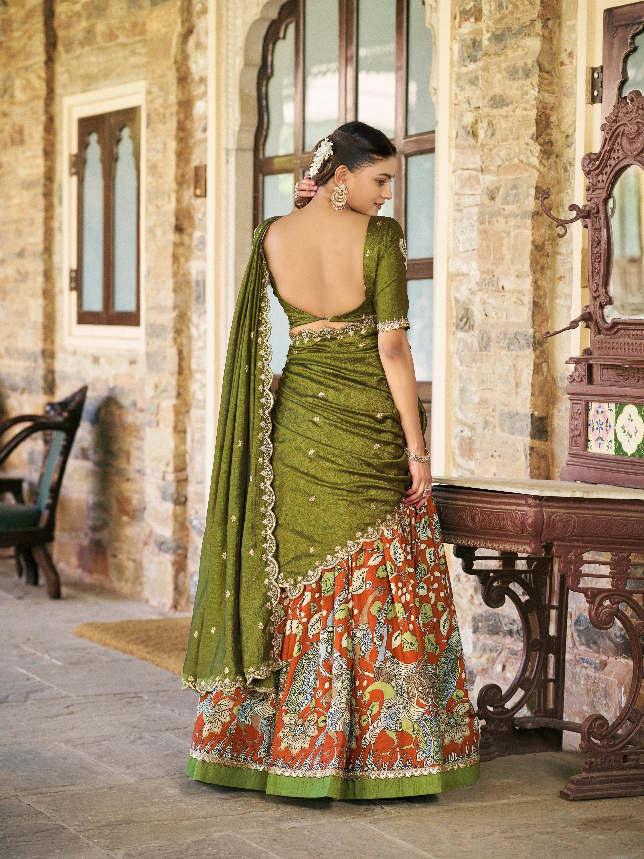 Festival Wear Kalamkari Print Lehenga
