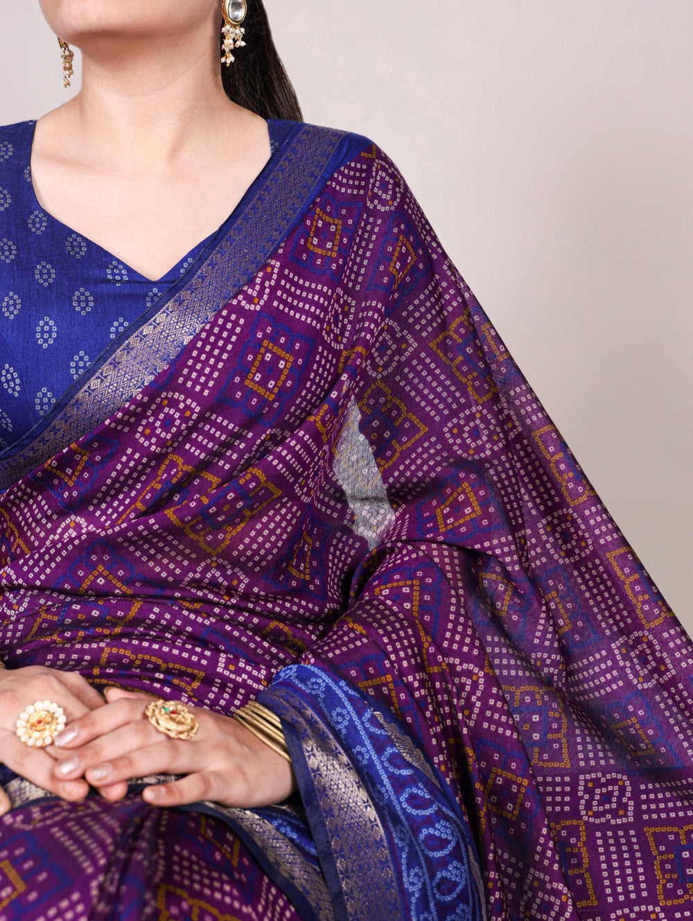 Traditional bandhej print saree for weddings
