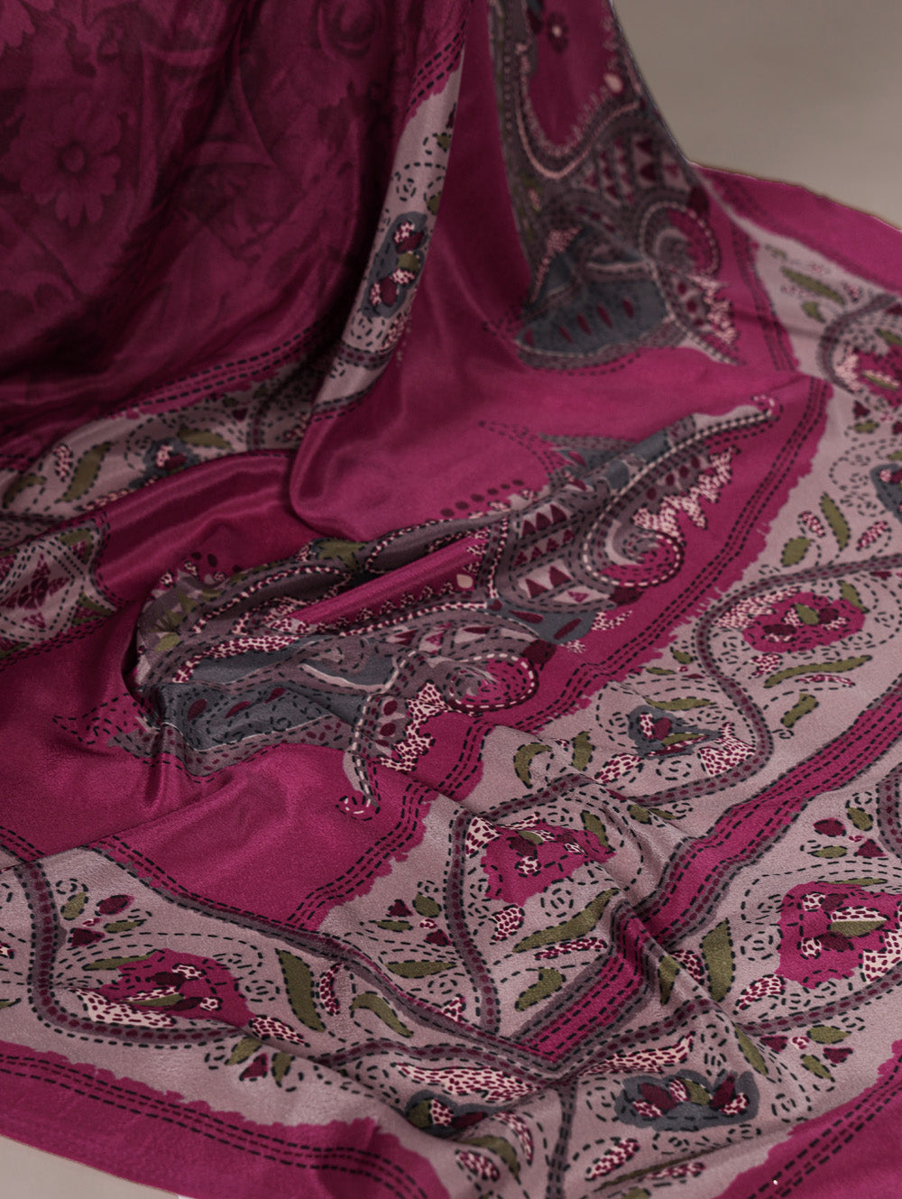 Lightweight magenta saree for festive wear