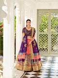 Dola silk lehenga with weaving border