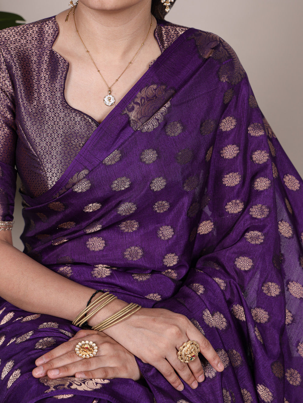 roop silk saree with lace blouse