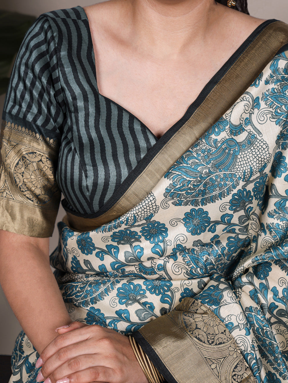 Sky blue saree for party wear