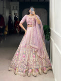 Lavender Embroidered Lehenga Choli Set