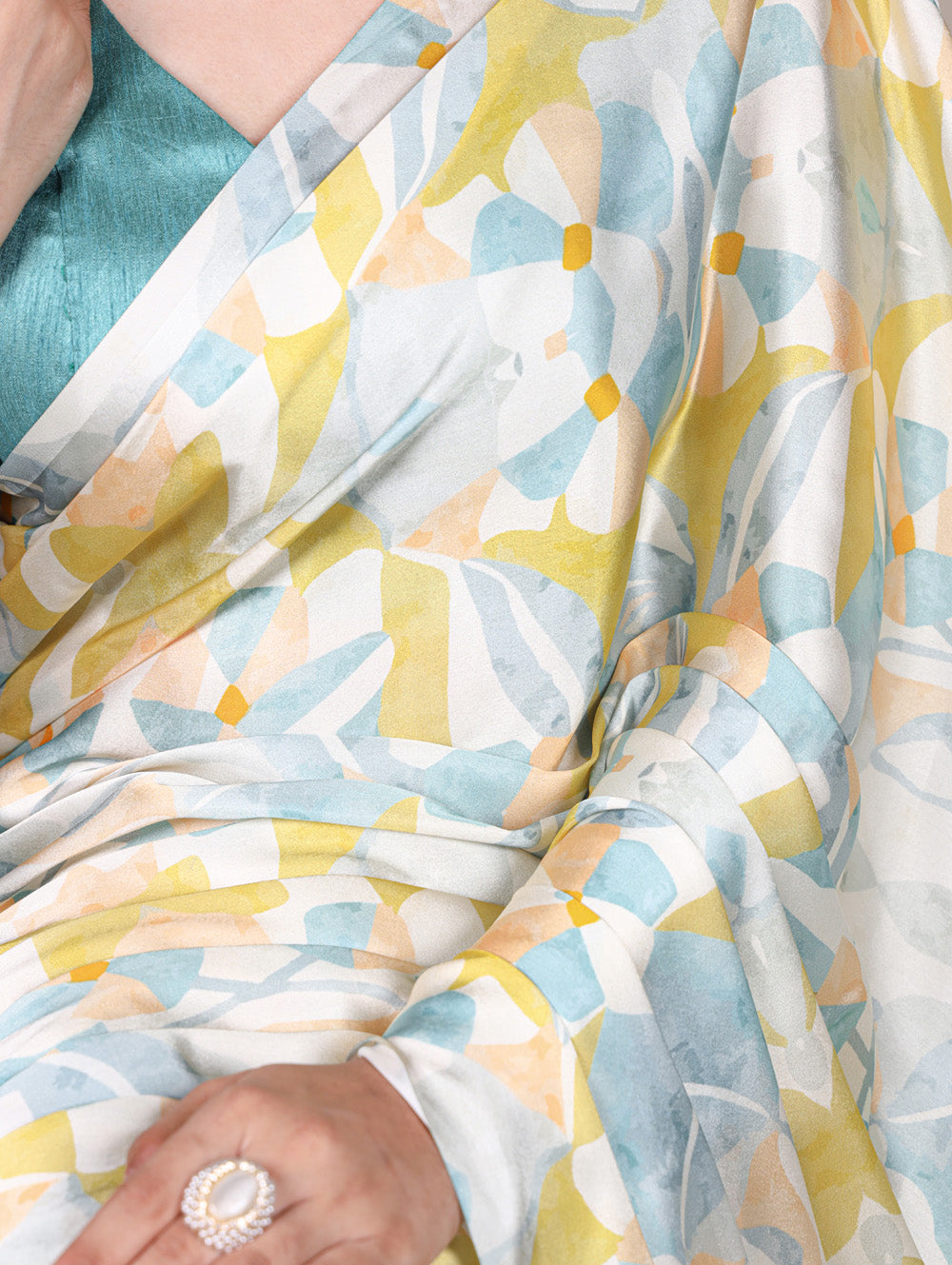 Lightweight satin silk saree for festivals