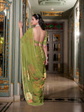 Elegant plain georgette saree with designer border