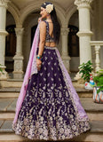 Magenta Organza Designer Lehenga Choli with Embroidery for Sister’s Wedding | Gunj Fashion