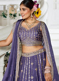 Violet Georgette Lehenga | Sequins & Embroidery – Best Lehenga for Sister