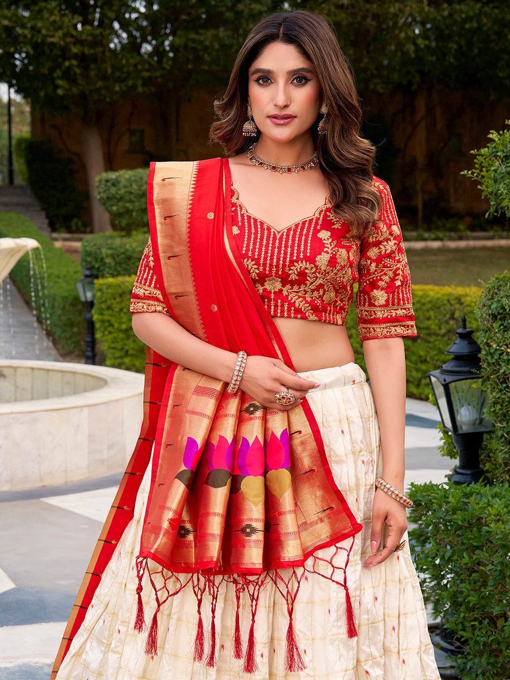 traditional paithani silk lehenga
