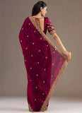 Premium Maroon Reception Wear Saree for Women