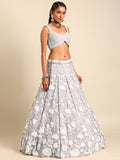 Mauve Chinon Sequins and Zarkan Work Engagement Lehenga choli With Dupatta