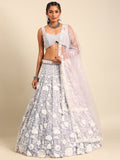 Mauve Chinon Sequins and Zarkan Work Engagement Lehenga choli With Dupatta