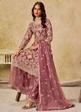 Designer Mauve Net Sharara Set for Wedding & Festive Wear