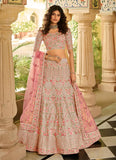 Mauve Pink Art Silk Lehenga With Net Dupatta