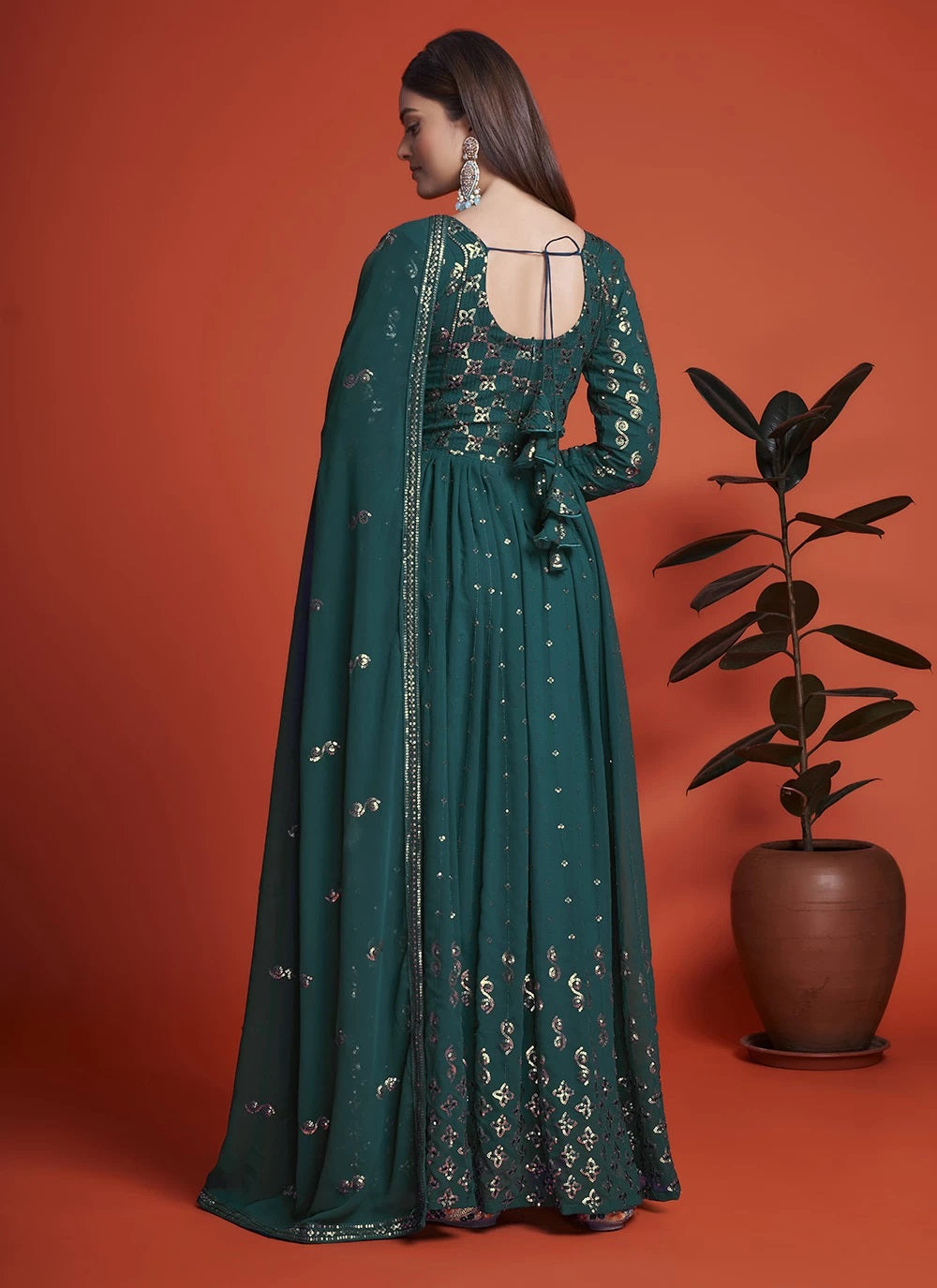 Georgette And Net Casual And Wedding Wear Ethnic Party Wear Gown Dresses at  Rs 1499 in Mumbai