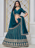 Peach Art Silk Lehenga for Wedding Functions