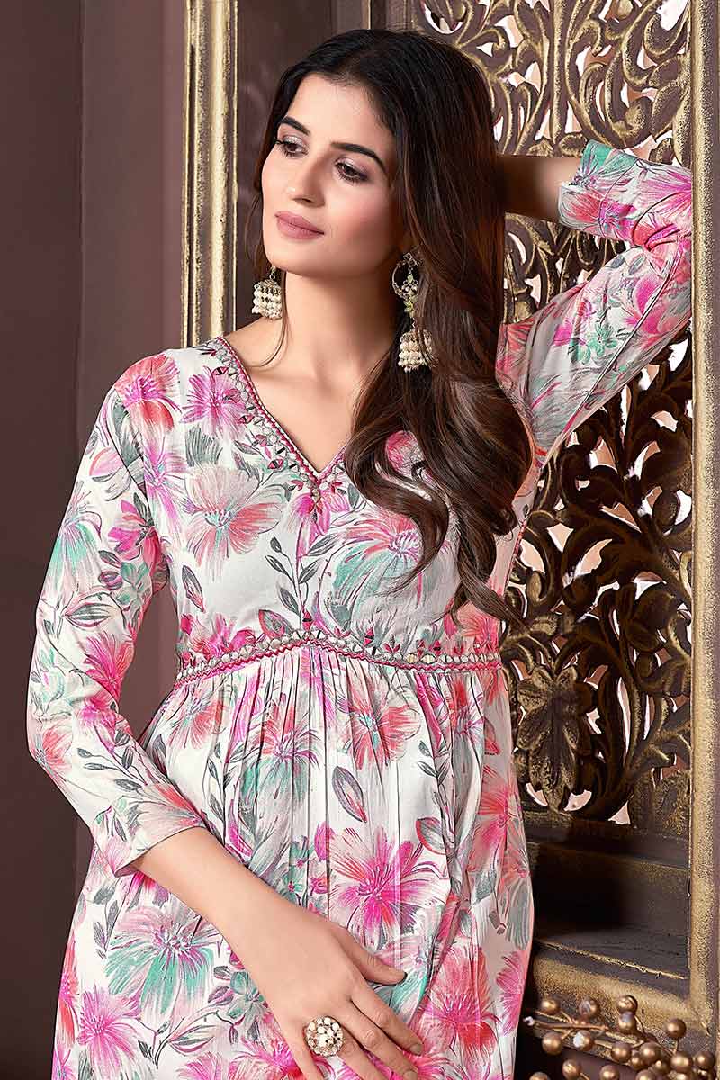 Multi color Trendy Alia Cut Rayon Anarkali Suit