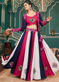 Multi Color Viscose Rayon Navratri Lehenga Choli with Embroidery