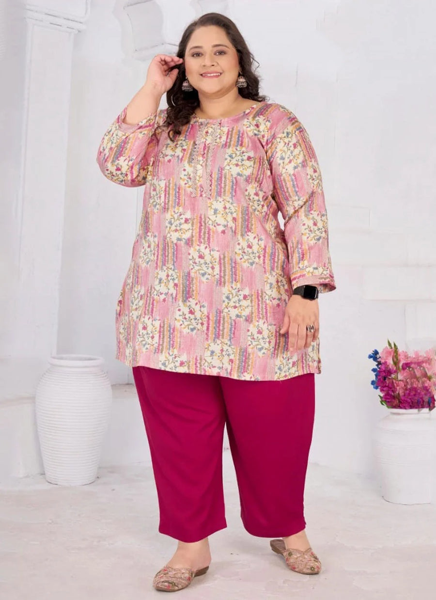 Multi color plus size printed kurti for women