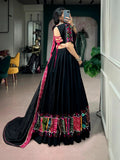 Multicolor Gamthi patchwork lehenga choli with Khadi cotton fabric