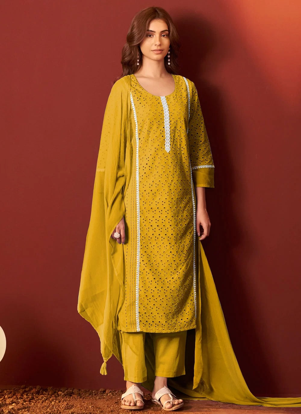 cotton kurti set for women | Schiffli embroidered kurti | summer cotton ethnic wear