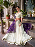 White rayon Navratri lehenga choli set