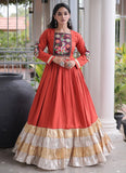 Kutchi Gamthi Garba gown with Zari Patta detailing and full sleeves