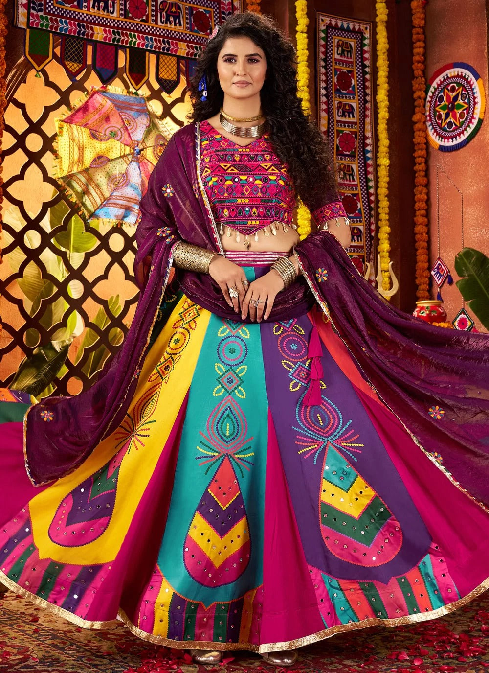 Ready-to-ship multi-color Gujarati chaniya choli