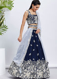 Indian Wedding Lehenga in Navy Blue for Engagements