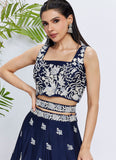 Indian Wedding Lehenga in Navy Blue for Engagements