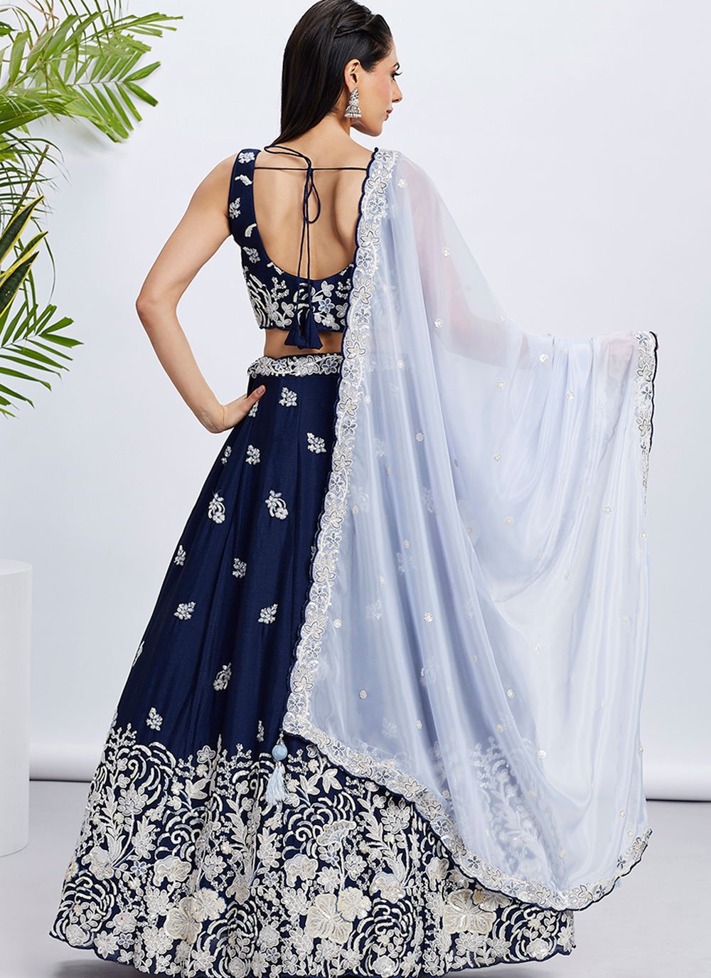 Indian Wedding Lehenga in Navy Blue for Engagements