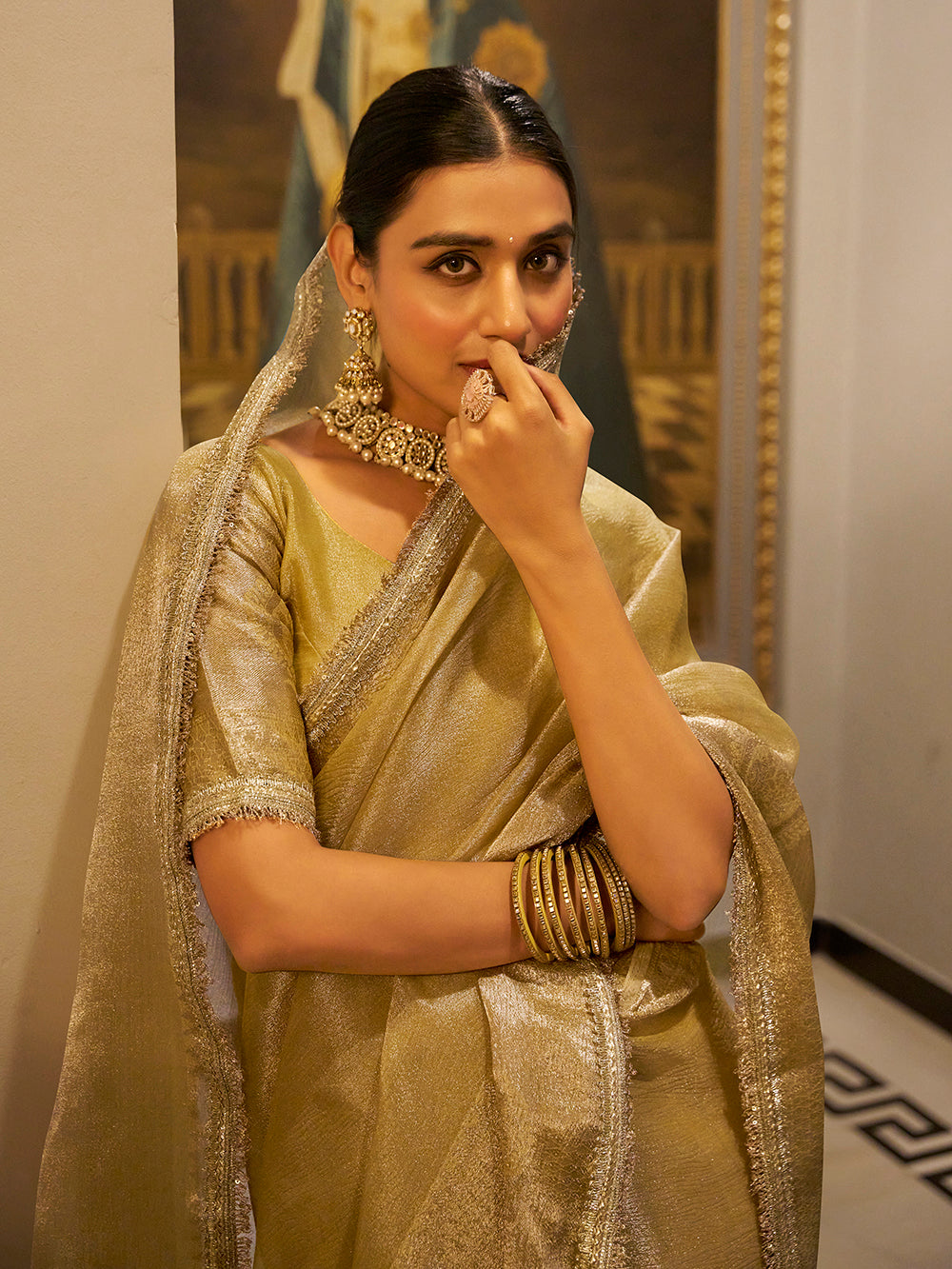 Zari weaving party wear saree