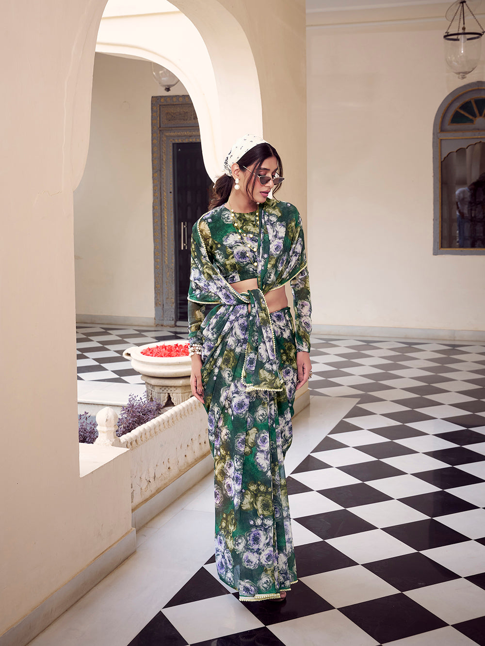 Floral printed saree for women