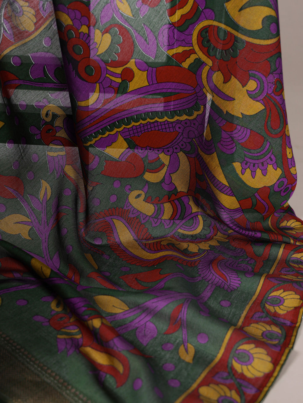 Printed viscose saree with matching blouse