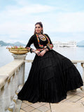 Black mirror gamthi work lehenga choli