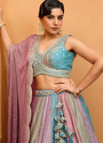 Multi Color Georgette Fancy Lehenga Choli – Heavy Embroidery