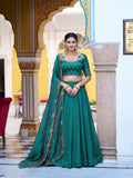 Bridesmaid Wear Peacock Blue Color Lehenga