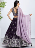 Perfect For Bridesmaid Raw Silk Lehenga Set with Sequins & Thread Embroidery 