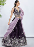 Perfect For Bridesmaid Raw Silk Lehenga Set with Sequins & Thread Embroidery 