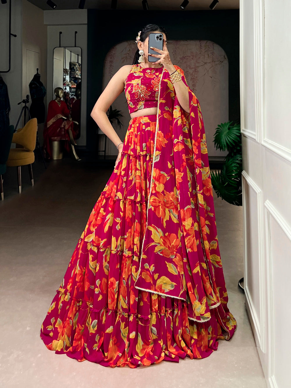 pink wedding lehenga choli