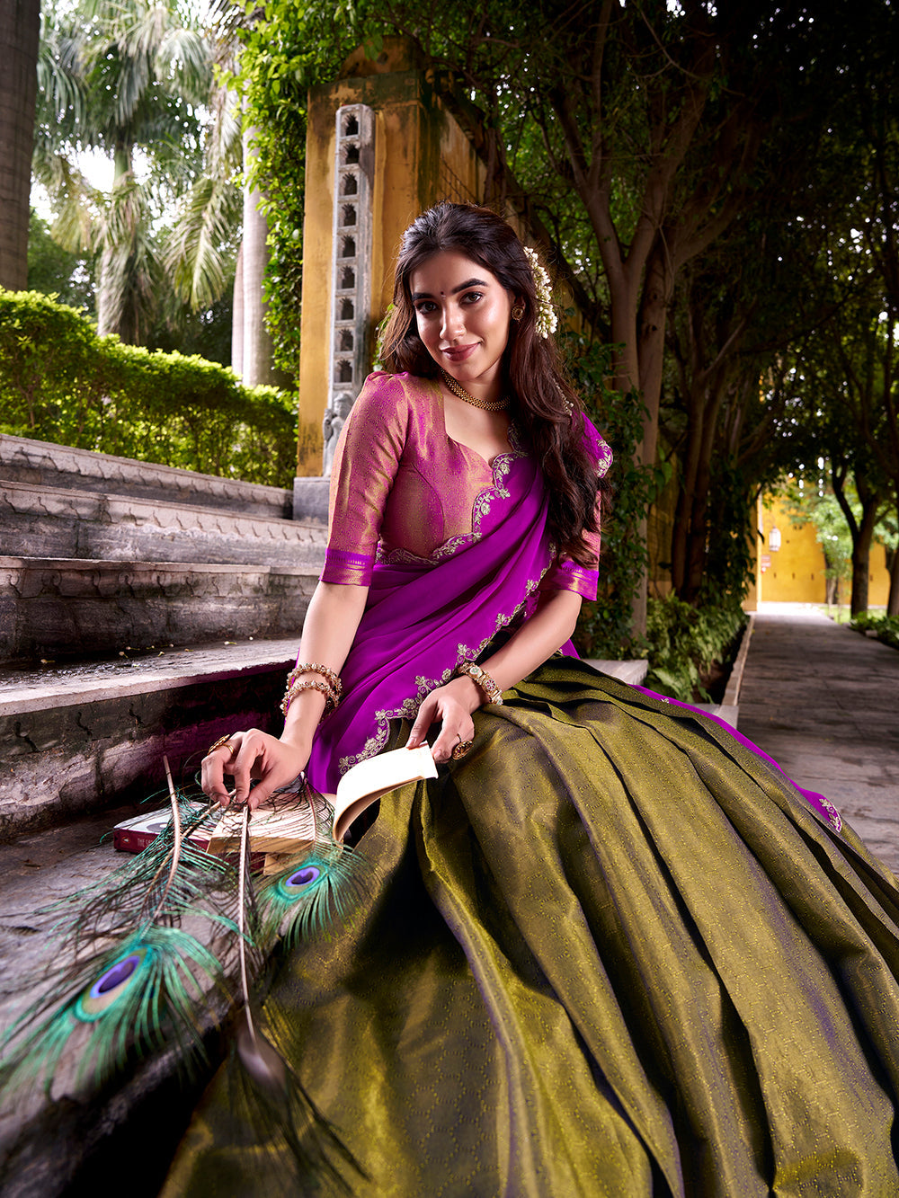 Pink Georgette Embroidered Dupatta