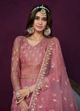 Pink New Embroidered Anarkali suit For Engagement