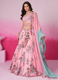 Pink Silk Lehenga for Sister’s Wedding with Zarkan and Sequin Embroidery