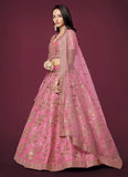 Pink Silk Sequins and Dori Work Lehenga For Wedding Party