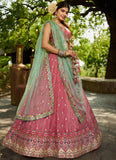 Gorgeous Pink Tissue Sequinned Lehenga Choli with Net Dupatta for Wedding & Party Wear