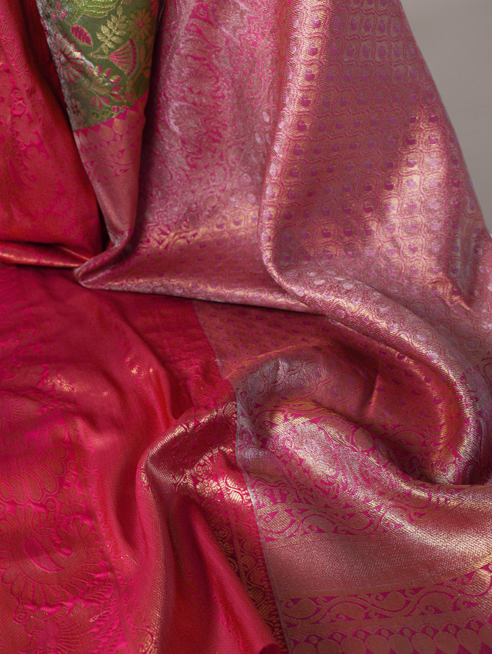 Pista Color Zari Weaving Work Jacquard Silk Saree